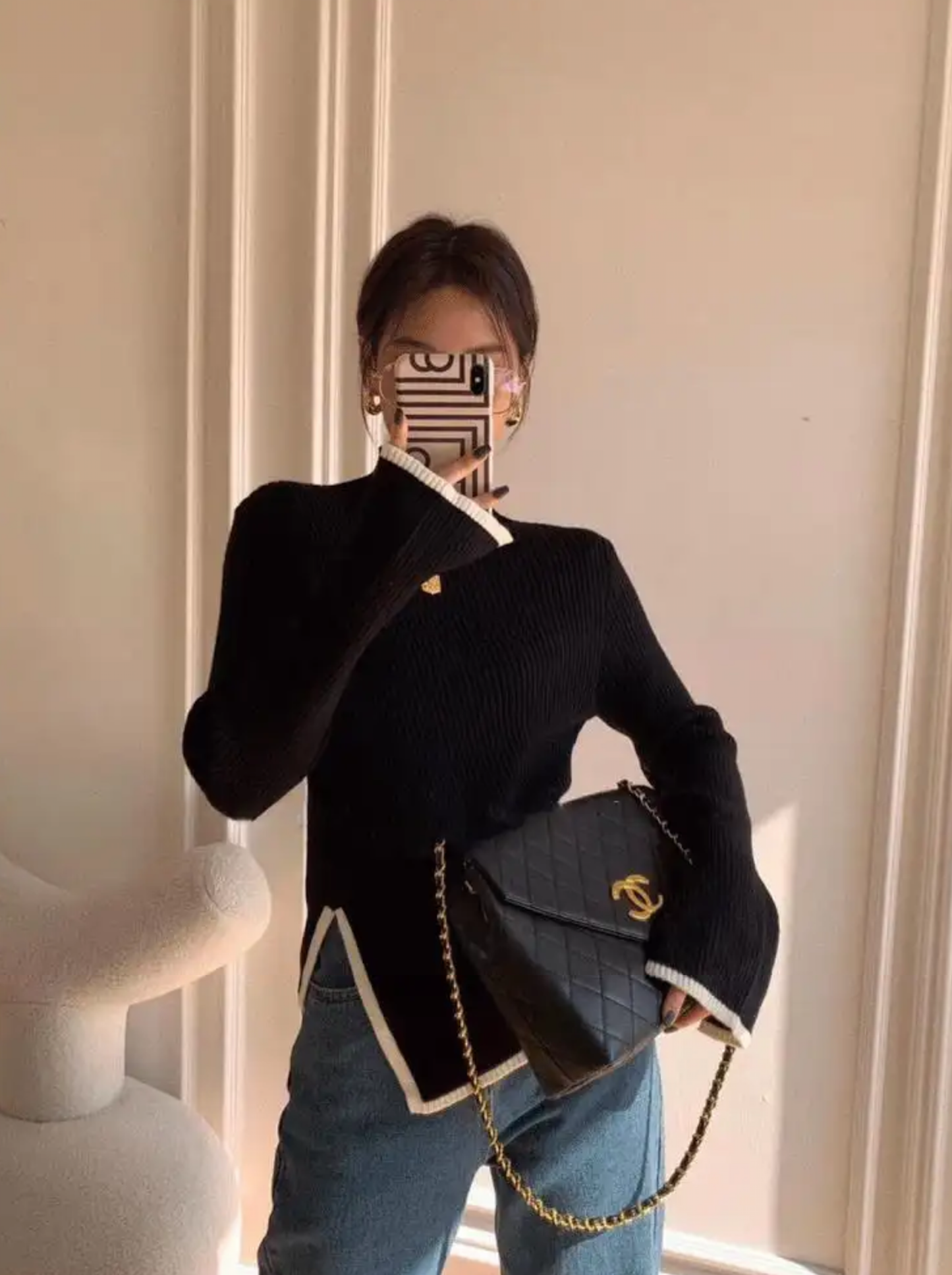 LOOSE FIT SWEATER Noir Elegance