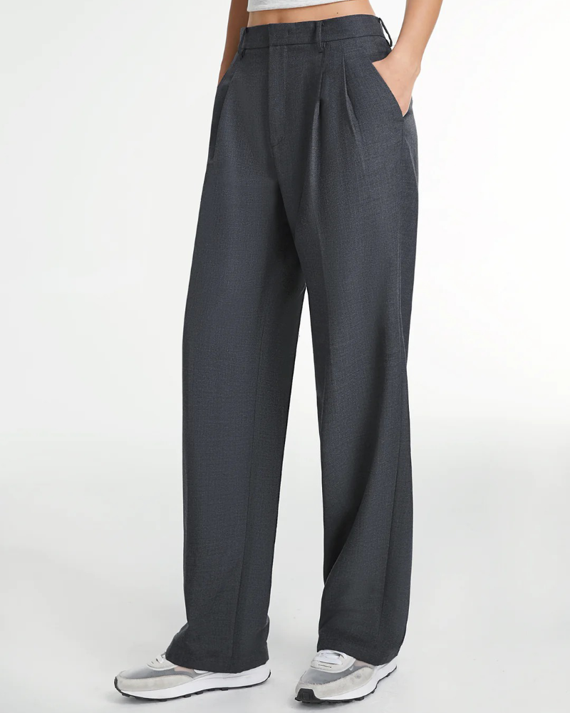 BELLA DARK GREY Tailored Pantalon Wide Leg