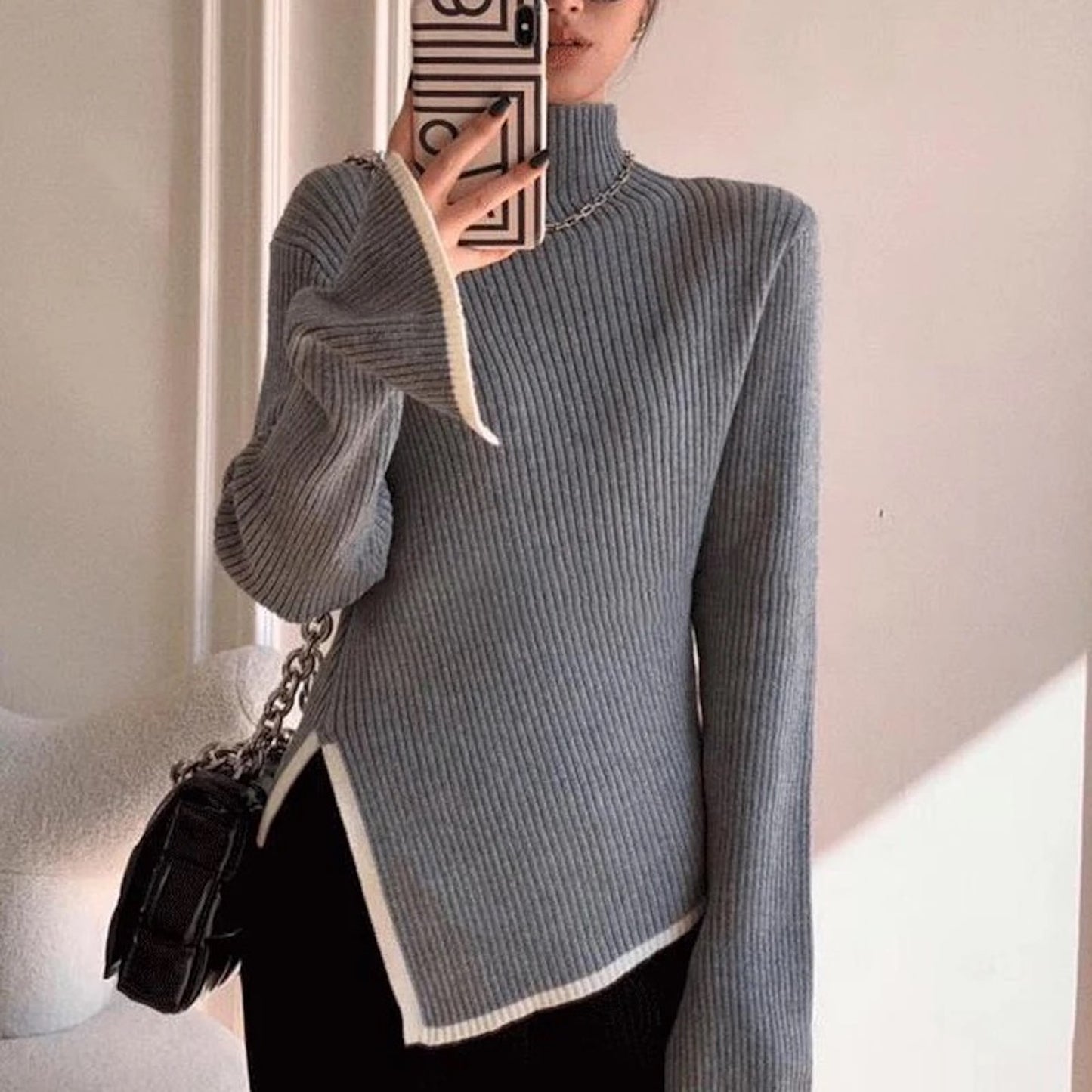 LOOSE FIT SWEATER Grey Elegance