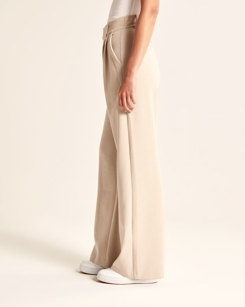 BELLA BEIGE Tailored Pantalon Wide Leg