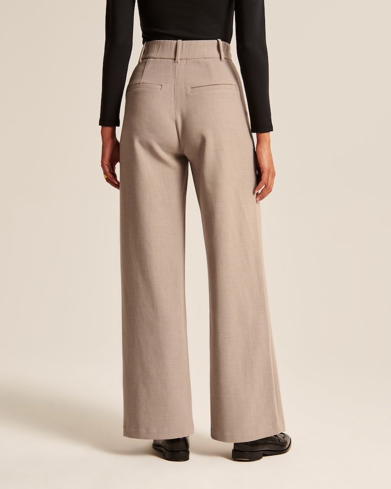 BELLA TAUPE Tailored Pantalon Wide Leg