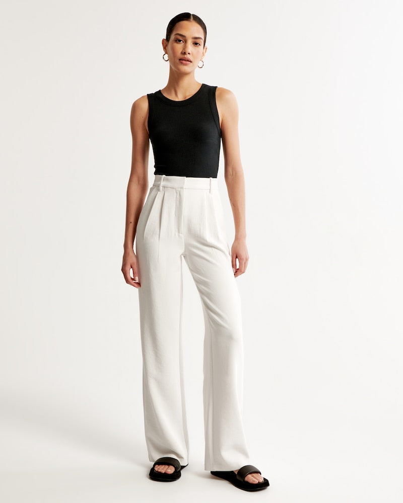 BELLA WHITE Tailored Pantalon Wide Leg