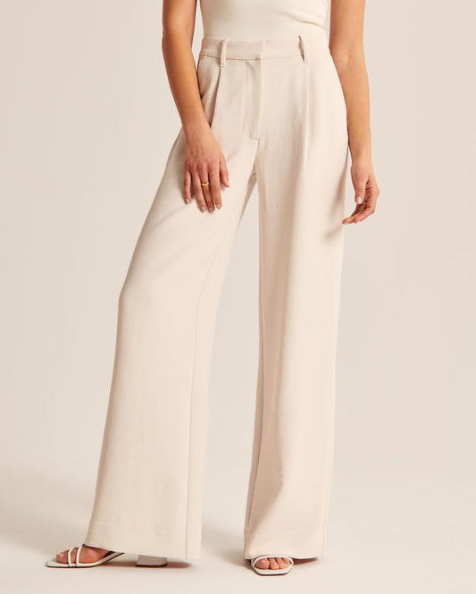 BELLA BEIGE Tailored Pantalon Wide Leg