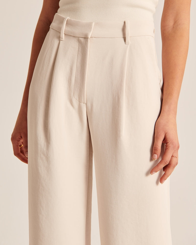BELLA BEIGE Tailored Pantalon Wide Leg