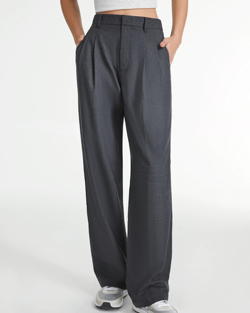BELLA DARK GREY Tailored Pantalon Wide Leg