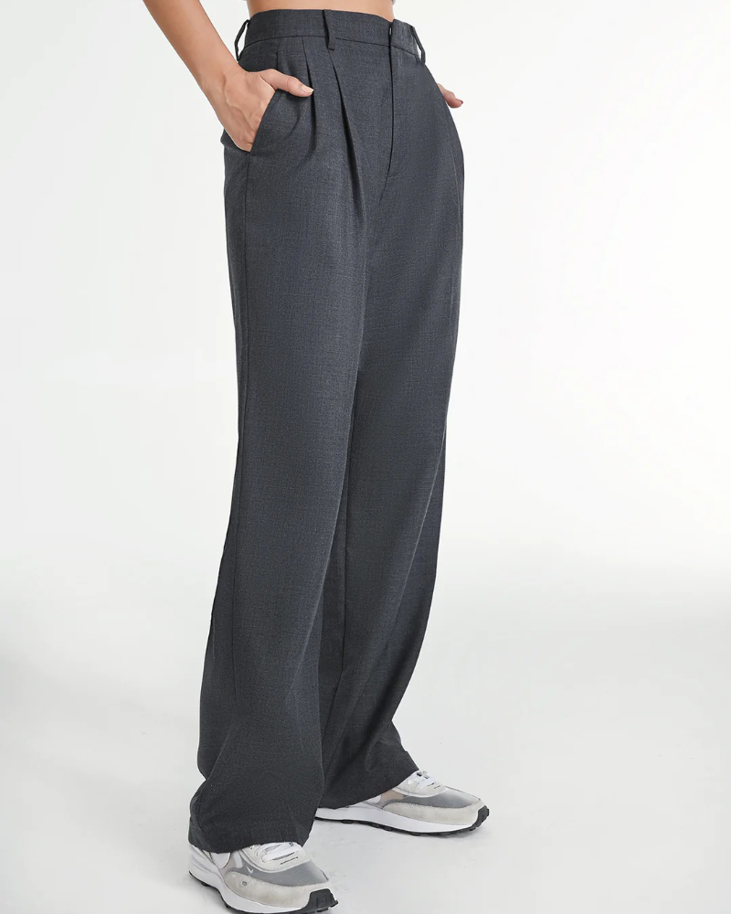 BELLA DARK GREY Tailored Pantalon Wide Leg